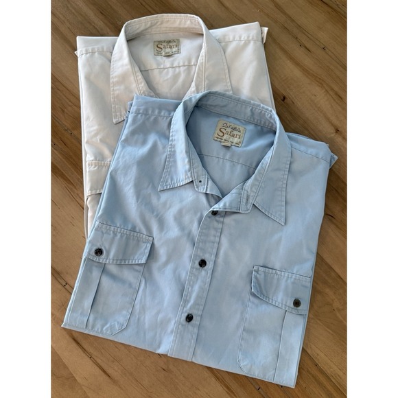 Cabela's Other - Cabelas Safari Series Shirt Lot, Men's Blue & Tan Short Sleeve Button Up 4XLT